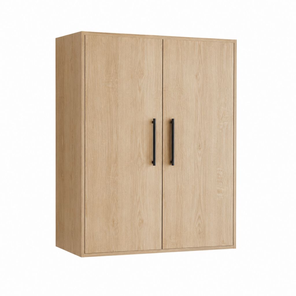 Drehtürenschrank Eiche hell aus Spanplatte rechteckig 80 x 52 x 190 cm