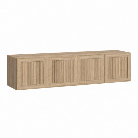 TV Lowboard Eichenoptik MDF mit Eichenfurnier rechteckig 4 Türen 180 x 40 x 50 cm