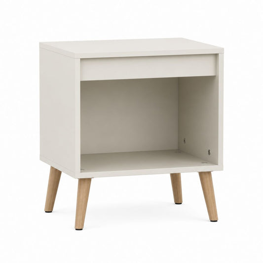 Nachttisch mit Schublade Weiß MDF Rechteckig 40 x 35 x 55 cm