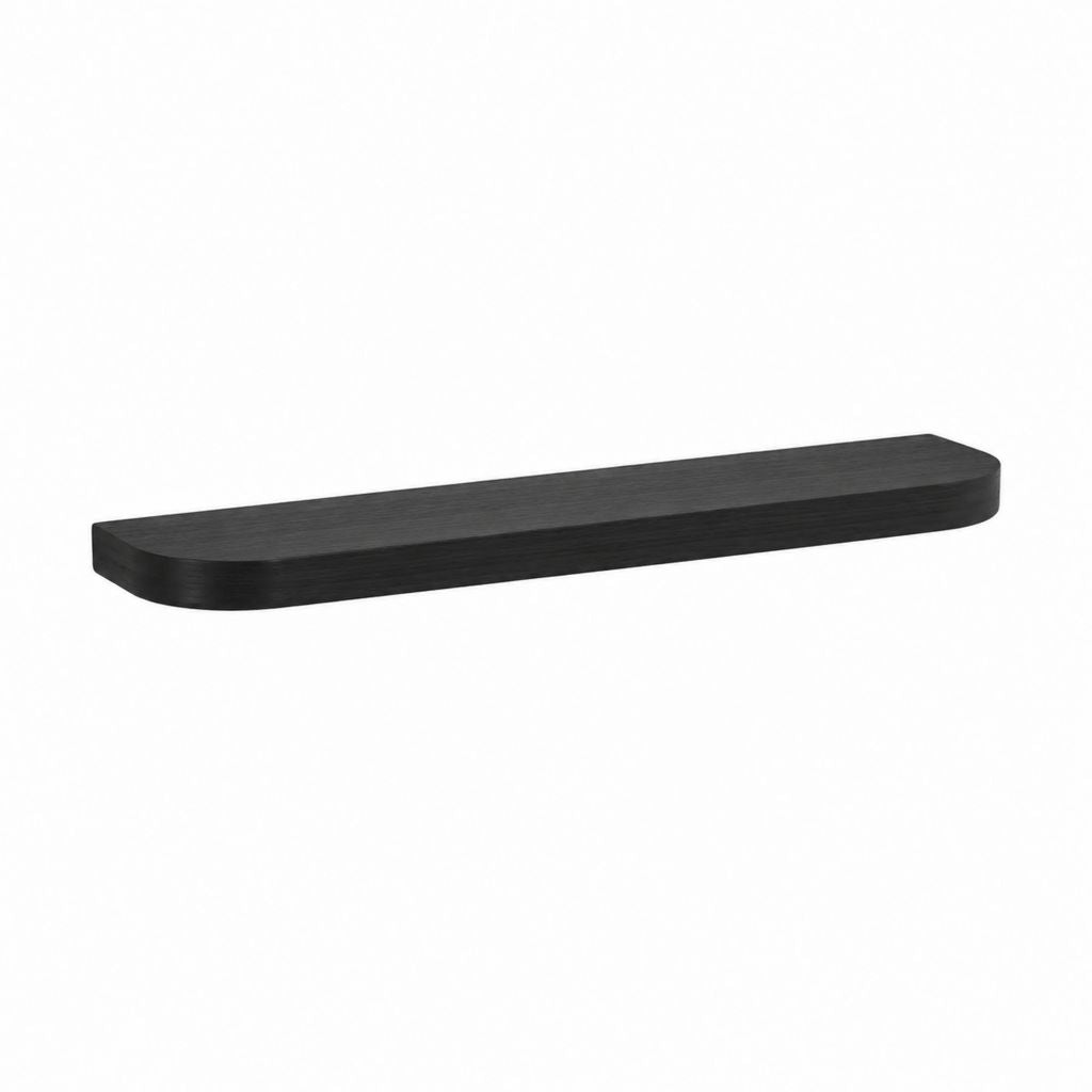 Schweberegal Wandregal Schwarz MDF mit abgerundeten Ecken 60 x 20 x 4 cm