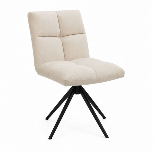 Esszimmerstuhl mit Rückenlehne Beige Polyester 48 x 60 x 87 cm